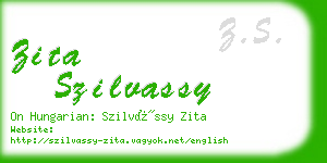 zita szilvassy business card